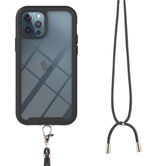 TPU + PC Hybrid Fullt skyddande telefonfodral med snodd för iPhone 12 Pro Max 