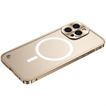 Härdat glas + metall Hybrid skal Matt Transparent telefonfodral för MagSafe Magnetisk trådlös laddning för iPhone 12 Pro Max 