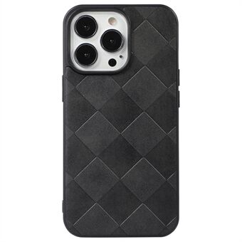 Anti-fall Phone Case for iPhone 12 Pro Max  Phone Protector PU Leather Coated TPU + PC Scratch Resistant Cover with Grid Texture