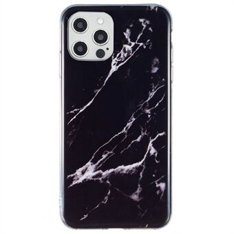 För iPhone 12 Pro Max  mjukt TPU-fodral Snyggt marmormönster IMD-skyddande telefonbaksida