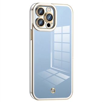 För iPhone 12 Pro Max 6,7 tum stötsäkert Transparent TPU-skydd Airbag Design Elektropläterat bakfodral med plastlinsfilm