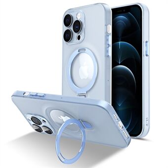 Magnetiskt telefonfodral för iPhone 12 Pro Max 6,7 tum, Matt PC+TPU Kickstand-fodral med kameralinsskydd