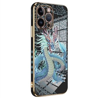 RZANTS För iPhone 12 Pro Max 6,7 tum Flexibel TPU-telefonfodral Kinesiskt drakemönster galvaniskt skyddsfodral