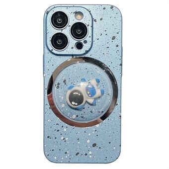 PC-skal för iPhone 12 Pro Max 3D Roterande Astronaut Convex Lens Anti-Drop Telefonfodral med linsfilm