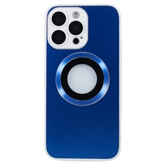 Magnetfodral för iPhone 12 Pro Max, logotyp aluminiumlegering +TPU AG Matt telefonskal med linsskydd