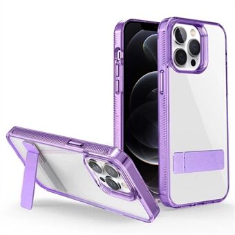 Style G för iPhone 12 Pro Max Kickstand telefonfodral Anti-drop TPU + akryl genomskinligt telefonfodral