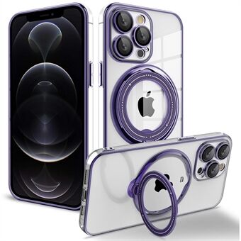 PC+TPU-telefonfodral för iPhone 12 Pro Max, vridbart Ring Kickstand-fodral Kompatibel med MagSafe
