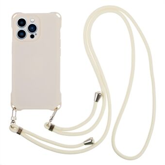 För iPhone 12 Pro Max Soft TPU Mobiltelefonfodral Fyrhörn Stötsäkert mobiltelefonskal med hängrep