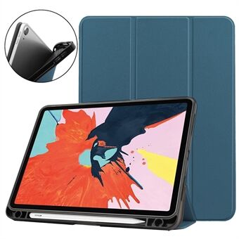 Litch Skin PU läder Tri-fold Stand Tablet Tablet Cover Smart Case with Pen Slot för Apple iPad Air (2020)