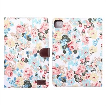 Flower Cloth Skin Plånbok PU Läder Tablet Tablet Cover för iPad Air (2020) / Air 4