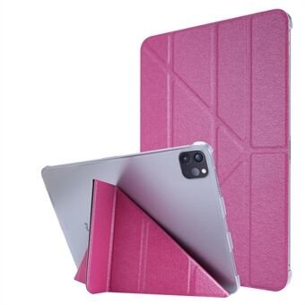 Silk Texture Origami Stand Läder Smart Tablet Cover Cover för iPad Air (2020)