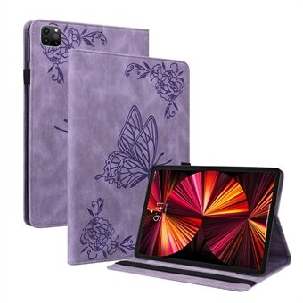 Tryckta fjärilsblomma kortplatser Folio Stand Cover Tablettläderfodral med resår för iPad Air (2020) / Pro 11-tum (2021)