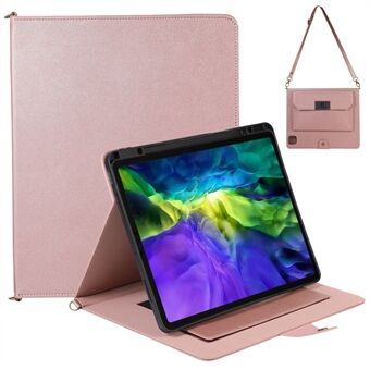KHAZNEH RFID blockerande design Ytterplånbok Läder Tablettfodral Stand Skyddsfodral med axelrem för iPad Pro  (2021) / (2020) / (2018) / iPad Air (2020)