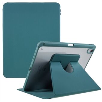 För iPad Air (2020) / (2022) Stötsäkert tablettfodral med roterande stöd PU-läder + TPU + akrylskydd - midnattsgrön