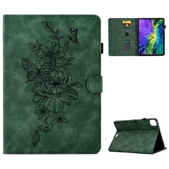 För iPad Pro 11-tums (2018)/Air (2020) Stand Butterfly Flower Mönster Printed Anti-Fall Tablet Cover med korthållarstativ