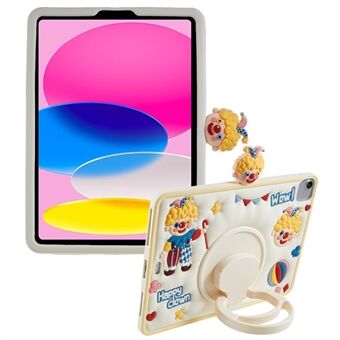 För iPad Air (2020) / (2022) / iPad Pro 11 (2020) / (2021) / (2022) Rotary Kickstand Tablet Case PC+Silicon Happy Clown Cover
