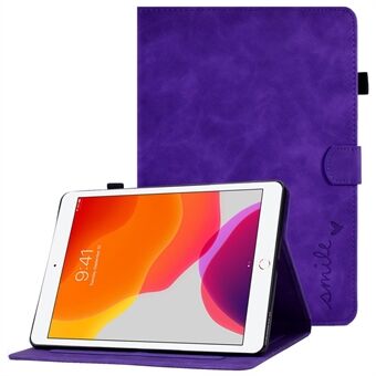 För iPad (2019) / (2020) / iPad Air  (2019) PU-läderställ Stand Mönster på tryckta kortplatser Tablettskydd med pennhållare