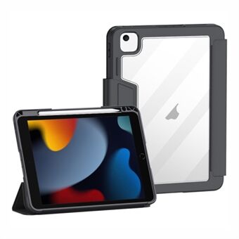 Origami Standing Shell Fodral för iPad 10.2 (2019)(2020) / (2021) PU Leather Auto Wake / Sleep Tablet Cover med pennhållare - Svart