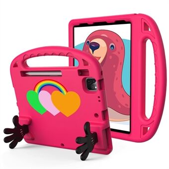 För iPad Air (2020) / iPad Pro 11-tum (2018) / (2020) / (2021) / (2022) EVA Stötsäkert fodral Love Heart Mönster Handflata formad Anti-Drop Tablet Kickstand Fodral med grepphandtag