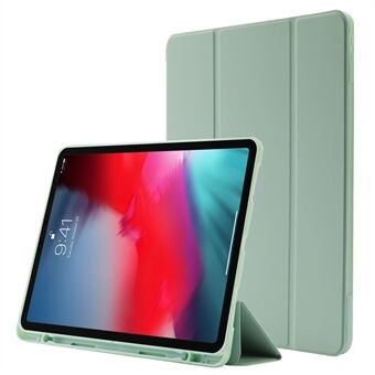 För iPad Pro 11 (2022) / (2021) / (2020) / (2018) Tri-fold Stand Skin-touch PU Läder Tablet Fodral Stötsäkert Auto Wake / Sleep Cover med pennfack