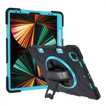 Thicken Kickstand PC Silicone Hybrid Shell Case with Adjustable Strap for iPad Pro  (2021) (2020)/(2018)