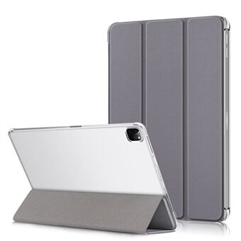 Tri-fold Stand Auto Wake / Sleep Leather Cover Transparent PC Back Shell för iPad Pro  (2021) / (2020) / (2018)