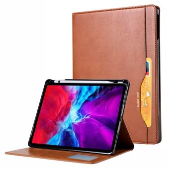 Vikbart Stand i PU-läder för plånbok för surfplatta med pennhållare och korthållare för iPad Pro  (2021)
