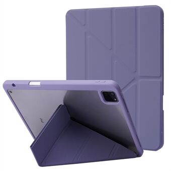 For iPad Pro  (2021)/(2020)/(2018) Tablet Case Auto Wake/Sleep Origami Stand PU Leather + Acrylic Cover