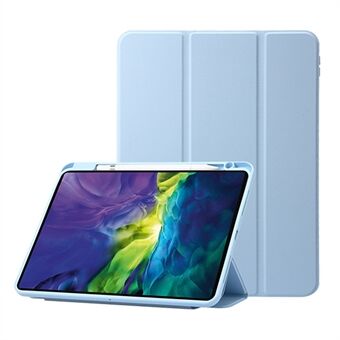 För iPad Pro 12.9 (2020) / (2021) / (2022) Tri-fold Stand Auto Wake / Sleep Tablet Fodral PU Läder + TPU + Akryl Rotary Cover