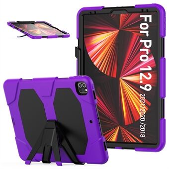 För iPad Pro 12.9 (2022) / (2021) / (2020) / (2018) Skyddsfodral Anti-Fall PC + Silikonfodral med skärmskydd Kickstand Tablet Cover