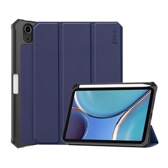 ENKAY Auto Wake / Sleep Tri-fold Stand PU Leather + TPU Tablet Case Shell med pennfack för iPad mini 6 (2021)