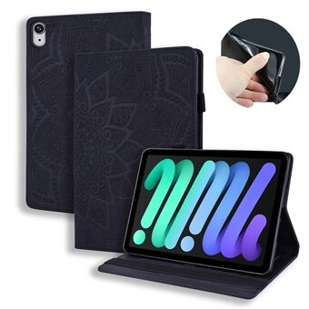 Flower Pattern Imprinting Leather Tablet Stand Cover med kortplatser för iPad mini (2021) / mini 6