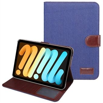 Stand Slitstark jeanstyg Flip Läder Tablettfodral Mjukt PU-bakfodral för iPad mini (2021)