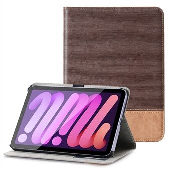 Fullt skydd Cross Texture Splicing Color PU-läder Smart Wallet Tablet Stand Fodral för iPad mini (2021)