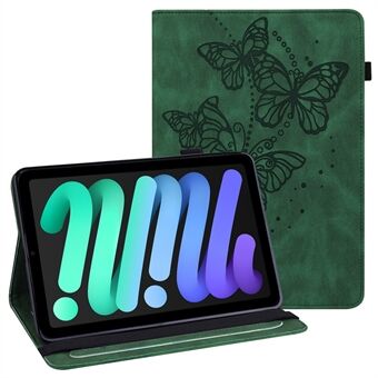 Imprinting Butterflies Auto Wake / Sleep Stand Tablet Cover Läderfodral med korthållare för iPad mini (2021)