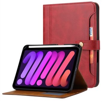 Flera kortplatser Design Auto Wake / Sleep PU Leather Tablet Fodral med Stand och plånbok för iPad mini (2021)