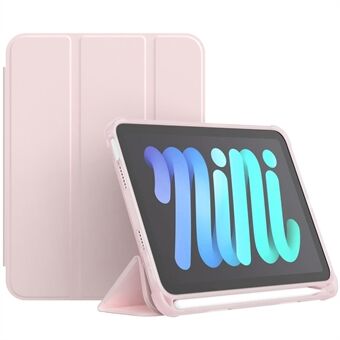 Tri-fold Stand Auto Wake / Sleep PU läder tablettfodral med pennfack för iPad mini (2021)