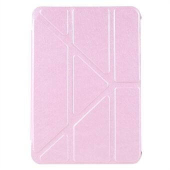 Silk Texture Origami Stand PU Läderfodral + Hård PC Bakpanel Tablettfodral för iPad mini (2021)