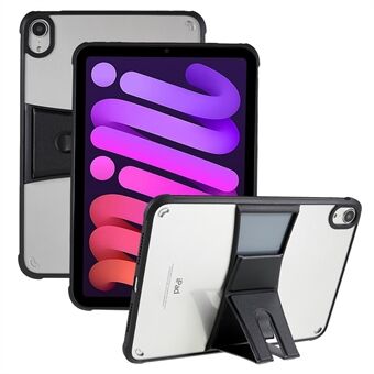 Genomskinlig TPU + Tablettfodral i akryl för iPad mini (2021) Läder Kickställ Anti-drop tablettfodral
