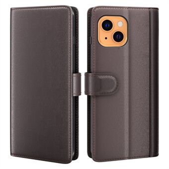 Äkta läder Full Protection Phone Shell Case med Stand för iPhone 13 6.1 tum