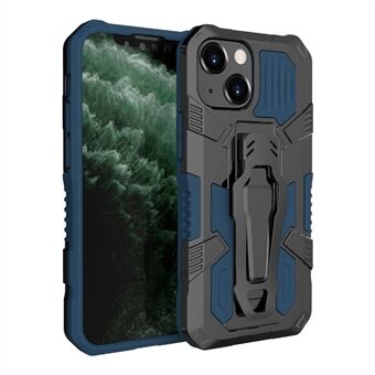 Helt skyddande ryggklämma Kickstand Design Hybrid telefonfodral med metallplåt för iPhone 13 