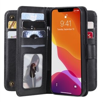 KT Multi-functional Series-1 Anti- Scratch Phone Cover Stand Shell med flera kortplatser plånbok för iPhone 13 6,1 tum