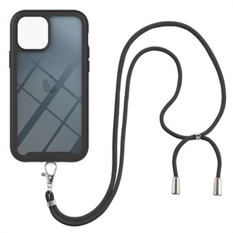 Mobiltelefonskyddsskal TPU-ram + PC Hybrid-fodral med justerbar rem för iPhone 13 