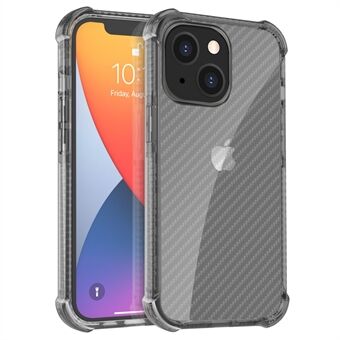 Carbon Fiber Texture Solid Akryl Baksida Förstärkt Mjuk TPU-ram Ultra Clear Slim Phone Cover för iPhone 13 