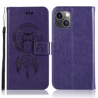 Allround Stötsäker Owl Dream Catcher Imprinting Anti-Drop Wallet Design Telefonfodral med Stand för iPhone 13 