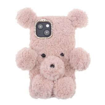 3D Furry Bear Plush Doll Anti-fall TPU telefonfodral Shell för iPhone 13 