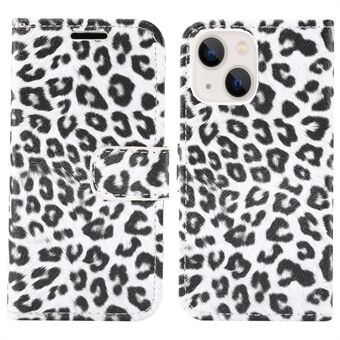Leopard Texture Läder Stand Skyddande telefonfodral Skal för iPhone 13 