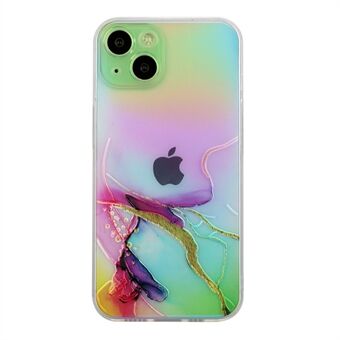 Aurora Shiny Colorful Laser helt insvept fritt vridet marmormönster flexibelt TPU-fodral för iPhone 13 