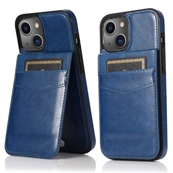 Korthållare Design PU-läder + TPU enfärgad välskyddad telefonfodral Kickstand-fodral för iPhone 13 