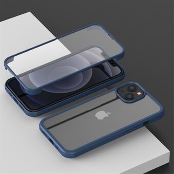 Scratch dubbelsidigt härdat glas + TPU Edge telefonfodral Telefonskydd för iPhone 13 